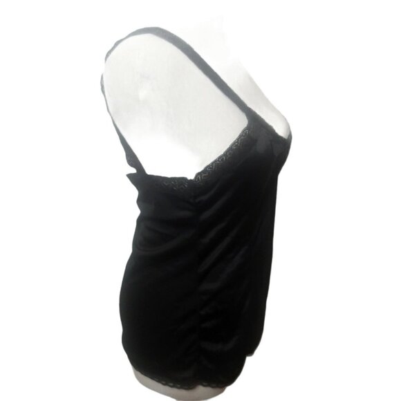 Vintage Mel-Lin Women's L Camisole Lace Nylon Black Undershirt Sexy Cottagecore - Picture 4 of 9